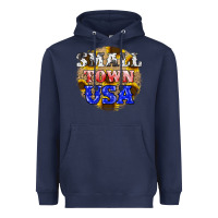 Navy small town usa Heavyweight Hoodie - JahusDesignShop
