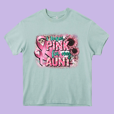 I Wear Pink For My Aunt Heavy Core Tee Designed By Cowgirlartshop