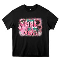Black i wear pink for my aunt Heavy Core Tee - CowGirlArtShop