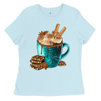 Baby Blue Chocolate And Coffee Ladies Tee - FaDigitalArtStudio
