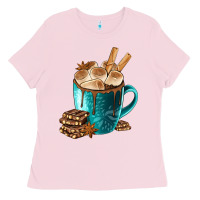 Bubblegum Pink Chocolate And Coffee Ladies Tee - FaDigitalArtStudio