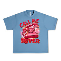 Pebble Blue call me never Urban Heavy Tee - FaDigitalArtStudio