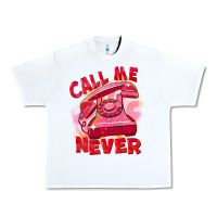 White call me never Urban Heavy Tee - FaDigitalArtStudio