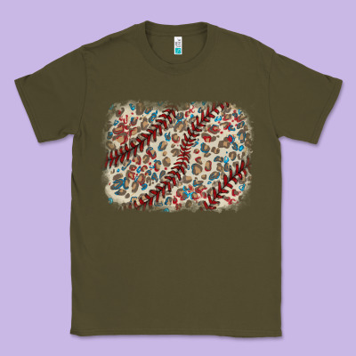 Baseball Leopard Glitter Background Classic Tee Designed By Howdyjamesfarm