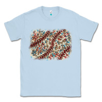 Dusty Blue Baseball leopard glitter background Classic Tee - HowdyJamesFarm