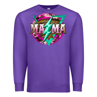 Purple mama life and thunderbolt Premium Sweatshirt - JahusDesignShop