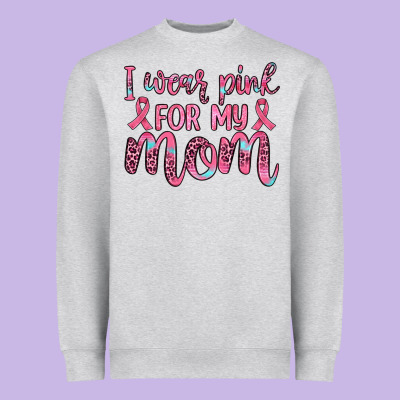 I Wear Pink For My Mom Heavyweight Sweatshirt Designed By Jahusdesignshop