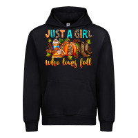 Black Just a girl who loves Fall Urban Hoodie - RanaPortraitStore