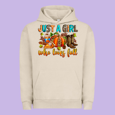 Just A Girl Who Loves Fall Urban Hoodie Designed By Ranaportraitstore