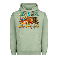 Pigment Oil Green Just a girl who loves Fall Urban Hoodie - RanaPortraitStore
