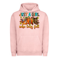 Pigment Salmon Just a girl who loves Fall Urban Hoodie - RanaPortraitStore