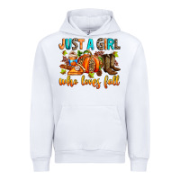 White Just a girl who loves Fall Urban Hoodie - RanaPortraitStore