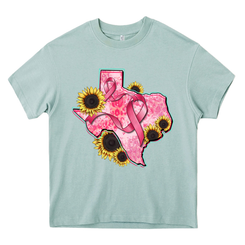 Texas Map Breast Cancer Heavy Core Tee by CowGirlArtShop | Teevron