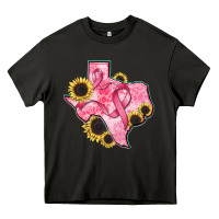 Asphalt texas map breast cancer Heavy Core Tee - CowGirlArtShop