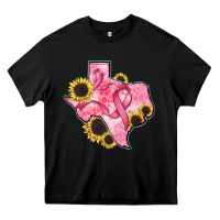 Black texas map breast cancer Heavy Core Tee - CowGirlArtShop
