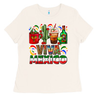 Bone Viva Mexico Coffee Cups With Cactus And Tequila Ladies Tee - FaDigitalArtStudio