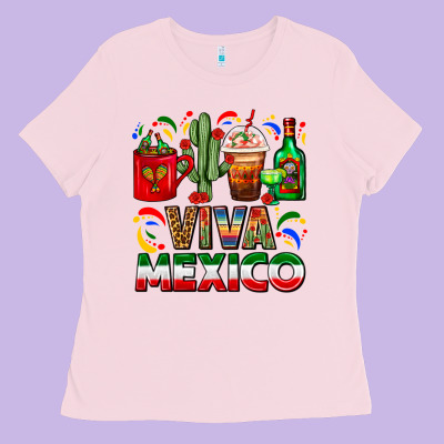 Viva Mexico Coffee Cups With Cactus And Tequila Ladies Tee Designed By Fadigitalartstudio