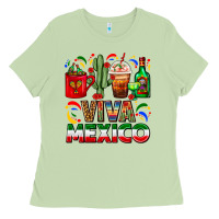 Matcha Viva Mexico Coffee Cups With Cactus And Tequila Ladies Tee - FaDigitalArtStudio