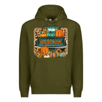 Army Green pumpkin farm truck Premium Hoodie - Jasminsmagicworld