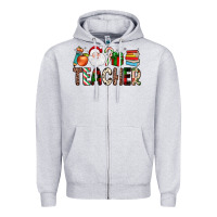 Heather Grey teacher christmas Zipper Hoodie - JahusDesignShop
