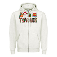 Oatmeal Heather teacher christmas Zipper Hoodie - JahusDesignShop