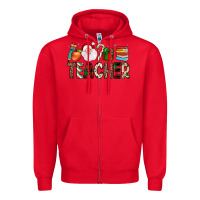 Red teacher christmas Zipper Hoodie - JahusDesignShop