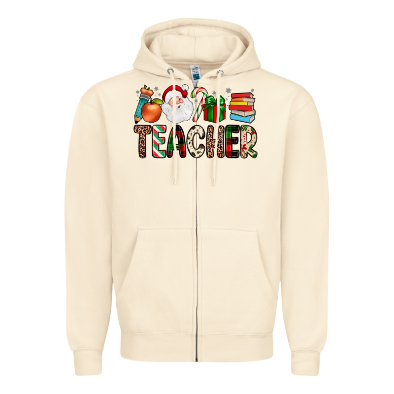 Teacher Christmas Zipper Hoodie by JahusDesignShop | Teevron