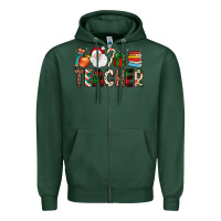 Sports Green teacher christmas Zipper Hoodie - JahusDesignShop