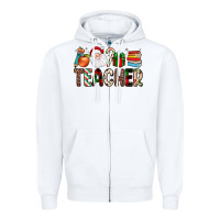 White teacher christmas Zipper Hoodie - JahusDesignShop