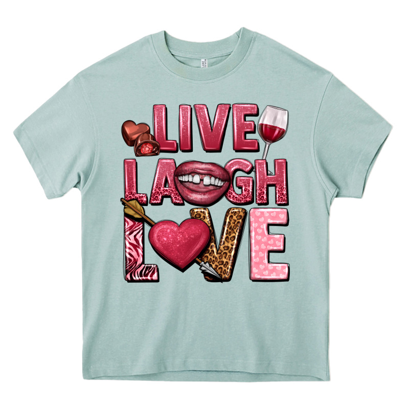 Live Laugh Love Valentine's Day Heavy Core Tee by HowdyJamesFarm | Teevron