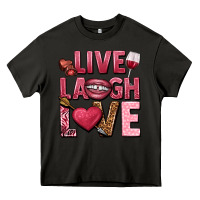 Asphalt Live laugh love Valentine's Day Heavy Core Tee - HowdyJamesFarm