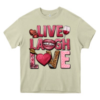 Mossy Live laugh love Valentine's Day Heavy Core Tee - HowdyJamesFarm