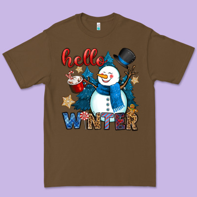 Hello Winter Premium Tee Designed By Oliviacreatesart