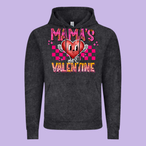 Mamas Valentine Vintage Hoodie Designed By Cowhidedigitalart