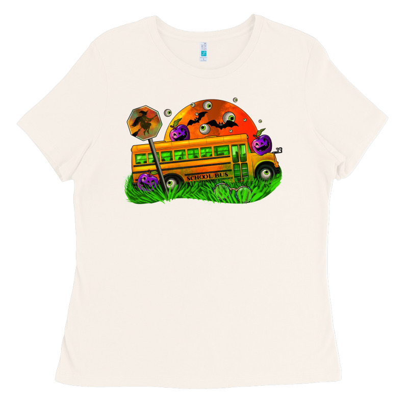Halloween School Bus Ladies Tee by FaDigitalArtStudio | Teevron