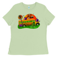 Matcha Halloween School Bus Ladies Tee - FaDigitalArtStudio
