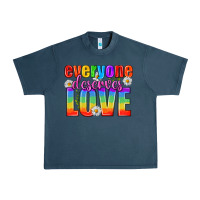 Midnight Navy Everyone Deserves Love Pride Lgbtq Urban Heavy Tee - BundleAndBundleShop