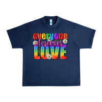 Navy Everyone Deserves Love Pride Lgbtq Urban Heavy Tee - BundleAndBundleShop