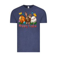 Vintage Denim Happy Easter Sports With Butterfly Vintage Tee - BundleAndBundleShop
