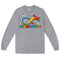 Heather Grey neurodiversity Long Sleeve Tee - LillyAllenDesigns