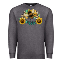 Charcoal Heather bee happy honey comb Premium Sweatshirt - JahusDesignShop