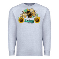 Heather Grey bee happy honey comb Premium Sweatshirt - JahusDesignShop