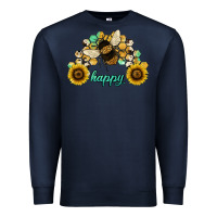 Navy bee happy honey comb Premium Sweatshirt - JahusDesignShop