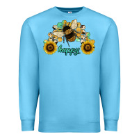 Ocean Blue bee happy honey comb Premium Sweatshirt - JahusDesignShop