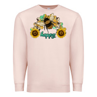 Pale Pink bee happy honey comb Premium Sweatshirt - JahusDesignShop