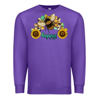 Purple bee happy honey comb Premium Sweatshirt - JahusDesignShop