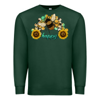 Sports Green bee happy honey comb Premium Sweatshirt - JahusDesignShop