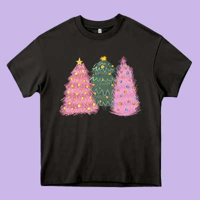 Christmas Trees Heavy Core Tee Designed By Cowgirlartshop