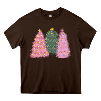Chocolate Brown christmas trees Heavy Core Tee - CowGirlArtShop