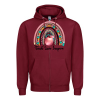 Burgundy teach love inspire Zipper Hoodie - JahusDesignShop